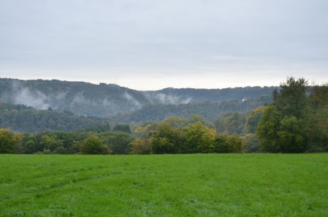 Hohenscheid am 7. Oktober 2017: Wolken im Tal der Wupper bei +9°C