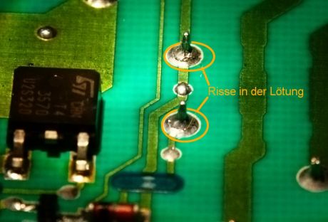 kalte bzw. gerissene Lötstellen