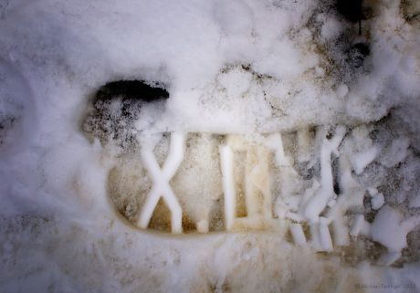 Mister X hat seine Spuren im Schnee hinterlassen