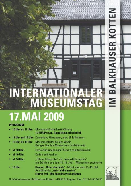 Internationaler Museumstag 17. Mai 2009: Balkhauser Kotten
