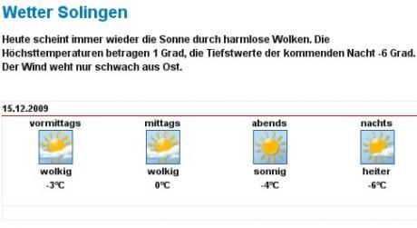 Wettervorhersage: WetterSol - solinger-tageblatt.de